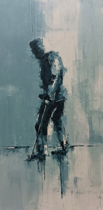 Painting titled "Old man, abstract f…" by Marinko Šarić, Original Artwork, Oil