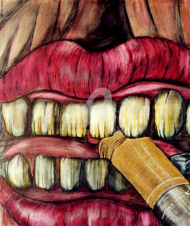 Peinture intitulée "Kiss (Série "Silenc…" par Martial Barrault, Œuvre d'art originale, Crayon