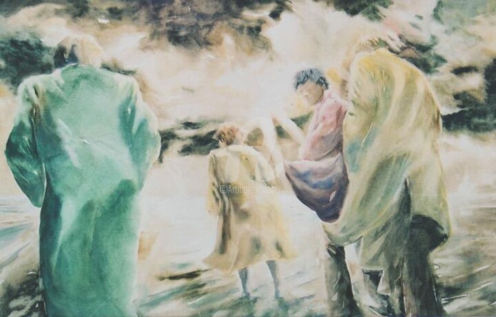 Peinture intitulée "Cap vert" par Martial Bidard, Œuvre d'art originale, Huile