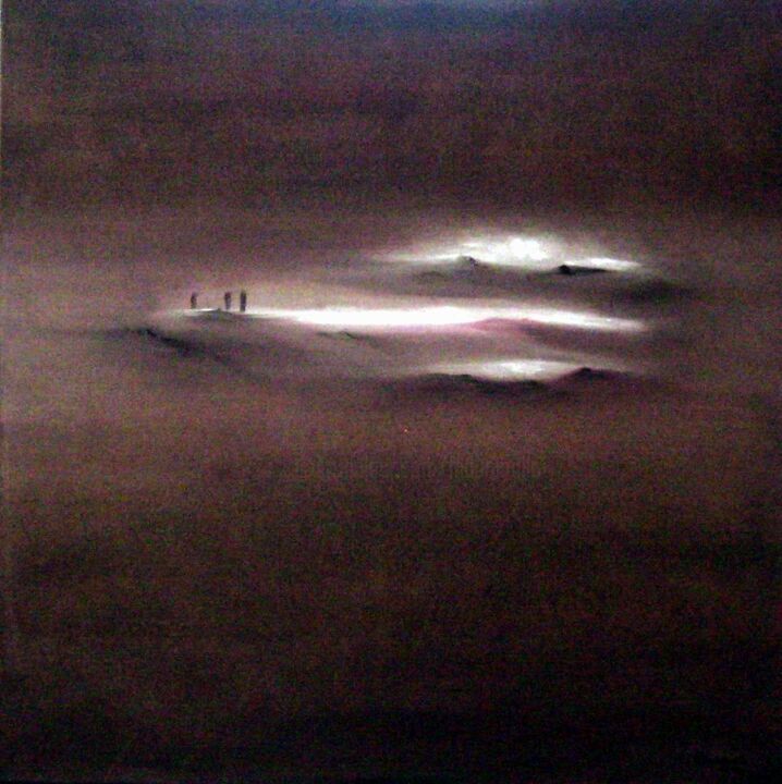 Pittura intitolato "" Ultime rendez-vou…" da Martial Dumoulin, Opera d'arte originale, Olio Montato su Telaio per barella in…