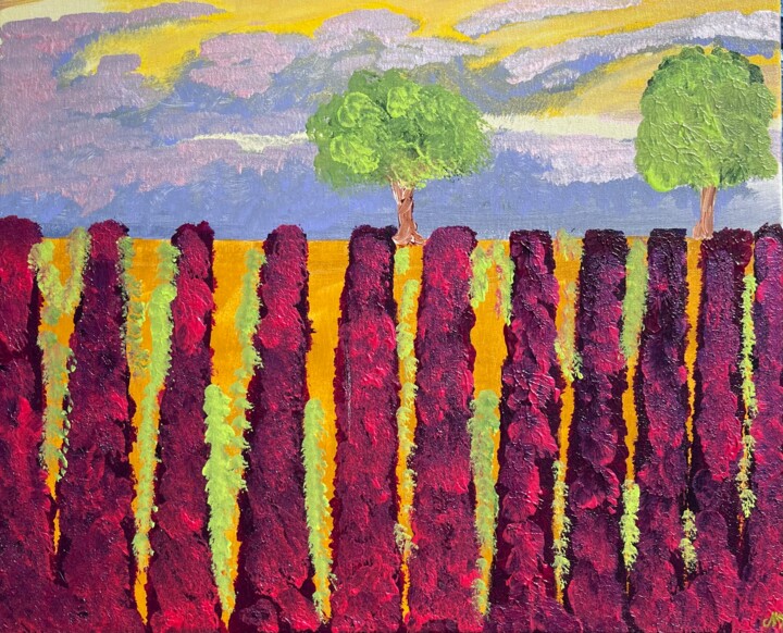 Painting titled "Provence" by Martial Molmy, Original Artwork, Acrylic
