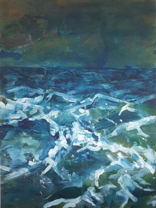 Картина под названием "Seascape" - Martijn Figeys, Подлинное произведение искусства, Акрил