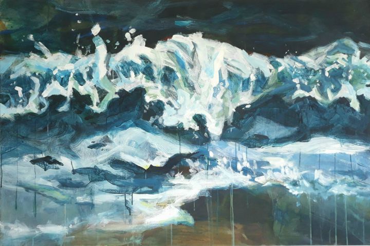 Painting titled "Where the ocean mee…" by Martijn Figeys, Original Artwork, Acrylic