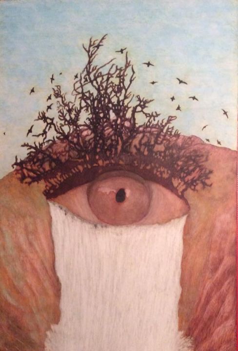 Painting titled "I see everything" by Martin Ashkhatoev, Original Artwork, Acrylic
