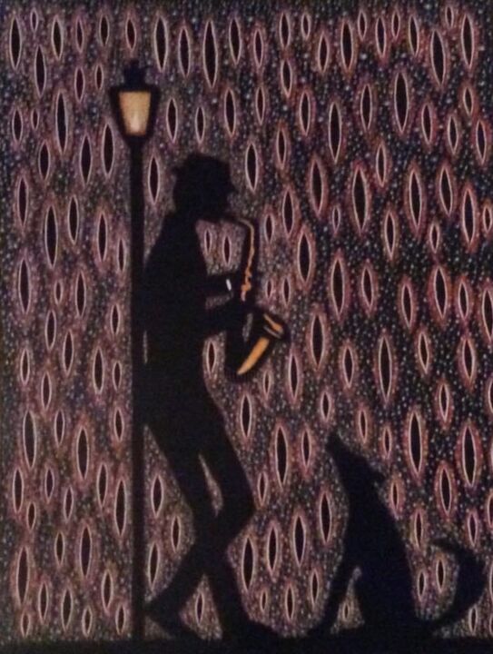 Painting titled "Night blues 2" by Martin Ashkhatoev, Original Art, Acrylic