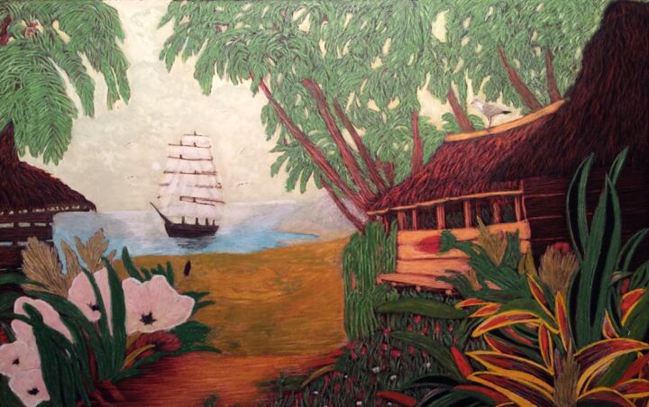 Painting titled "Bungalow 2" by Martin Ashkhatoev, Original Art, Acrylic
