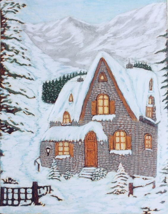 Pintura titulada "Winter day" por Martin Ashkhatoev, Obra de arte original, Acrílico