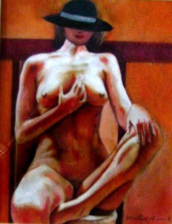 Peinture intitulée "Desnudo" par Martín Botero, Œuvre d'art originale