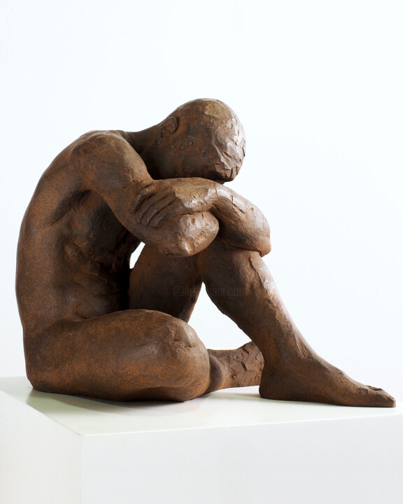 Escultura titulada "Big Act of Naked Man" por Martín Duque, Obra de arte original, Bronce