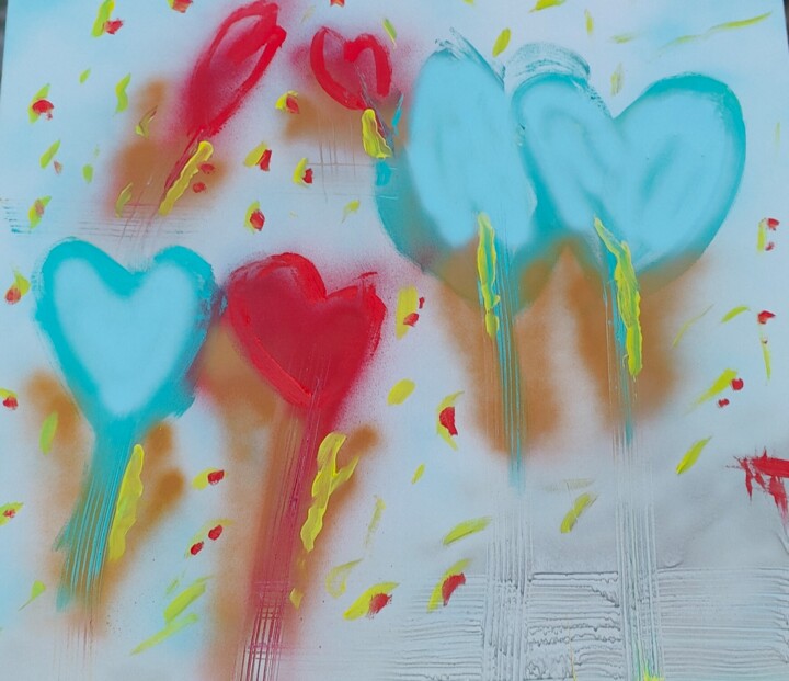Malerei mit dem Titel "Heart sweets" von Martin France, Original-Kunstwerk, Acryl