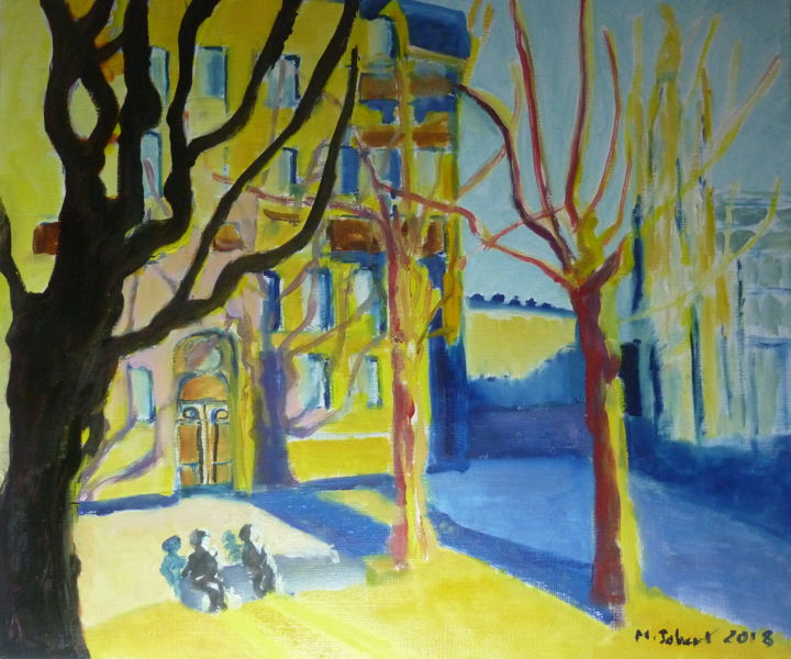 Painting titled "Bordeaux Place Jean…" by Martin Jobert, Original Artwork