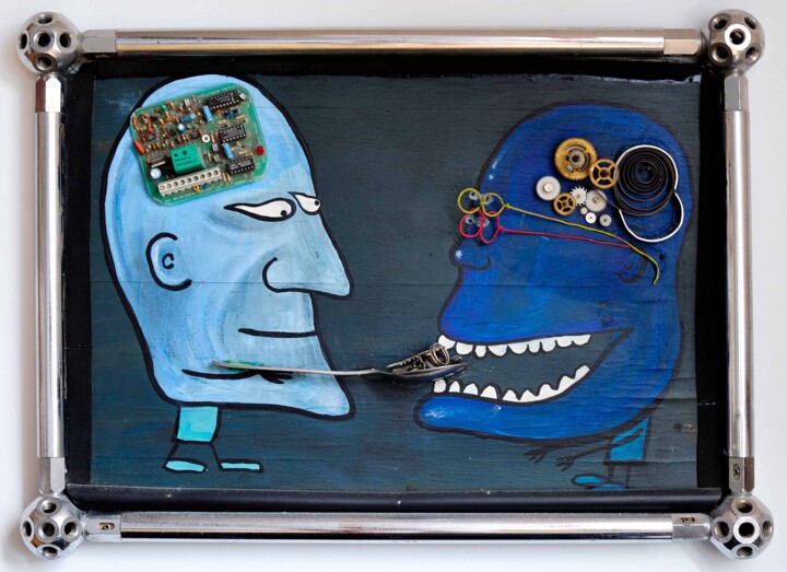 Collages titled "Brainwashing" by Martin Pollak, Original Artwork, Collages