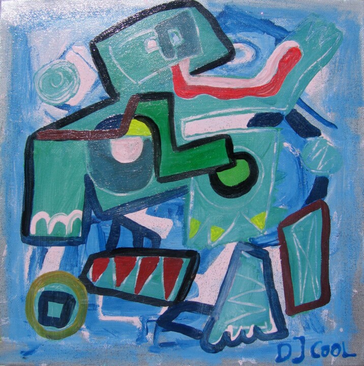 Pintura intitulada "DJ Cool" por Martin Pollak, Obras de arte originais, Acrílico