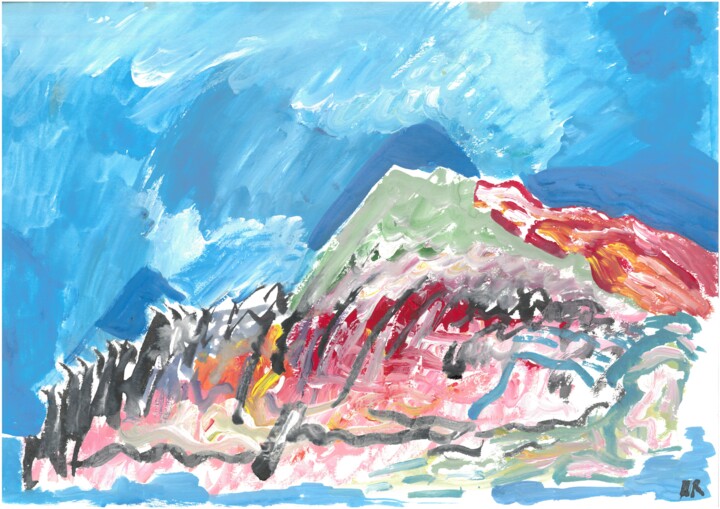 Painting titled "Island" by Martin Rupp, Original Artwork, Gouache