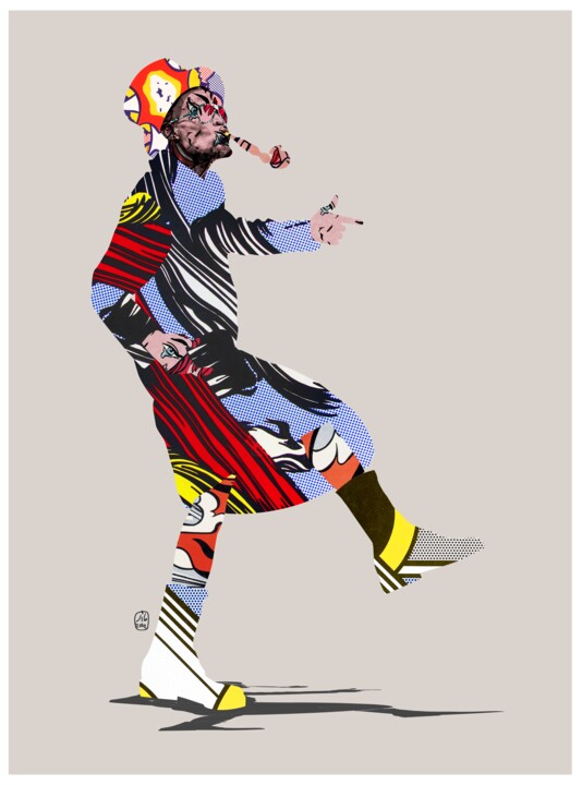 「Pipe Man」というタイトルのデジタルアーツ Martín Sigwaldによって, オリジナルのアートワーク, 2Dデジタルワーク