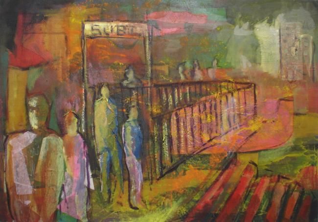 Pintura titulada "Avenida de Mayo" por Martín Soubiate, Obra de arte original, Oleo