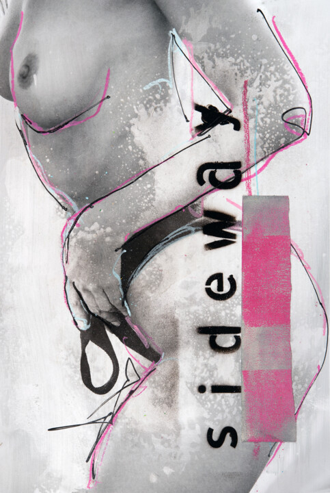 Collages intitulée "Sideway" par Martin Wieland, Œuvre d'art originale, Laque