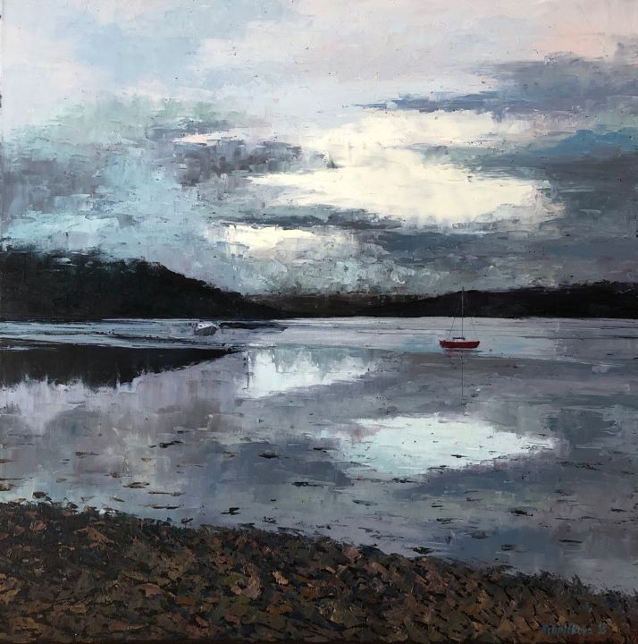 Картина под названием "Memory of Scotland" - Martina Krupičková, Подлинное произведение искусства, Масло Установлен на Подра…