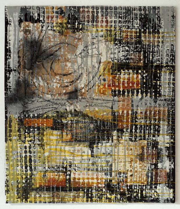 Textile Art titled "misterioso" by Martina Baus, Original Artwork, Textile fiber