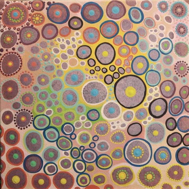 Pintura intitulada "molecules" por Tinkabenka, Obras de arte originais, Acrílico