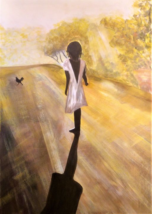 Peinture intitulée "Courage to walk" par Tinkabenka, Œuvre d'art originale, Acrylique