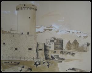 Disegno intitolato "Torre di Mola" da Martina Purificato, Opera d'arte originale, Altro