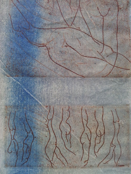 Incisioni, stampe intitolato "relevé 4" da Martina Trager, Opera d'arte originale, Monotipo