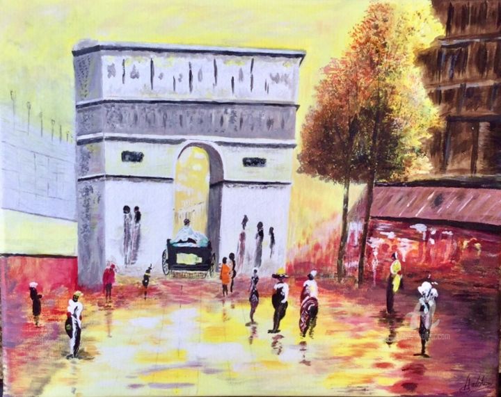 Pittura intitolato "arc" da Martine Chalet-Aspert, Opera d'arte originale, Acrilico