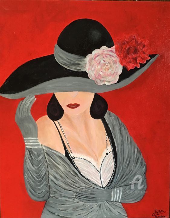 Painting titled "femme" by Martine Chalet-Aspert, Original Artwork, Acrylic