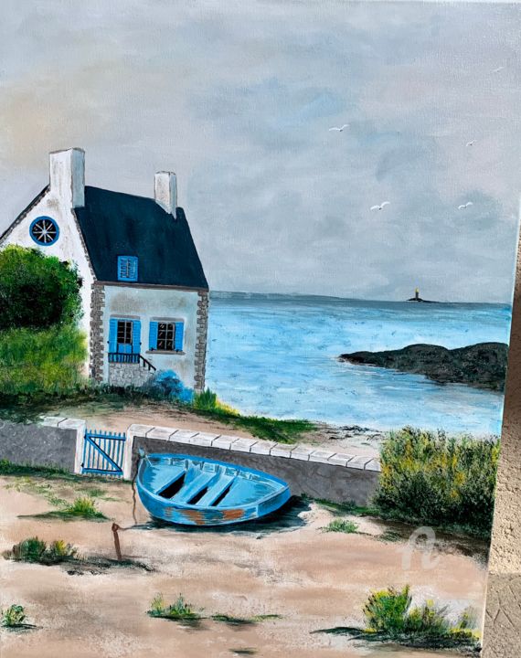 Painting titled "Bretagne" by Martine Chalet-Aspert, Original Artwork, Acrylic