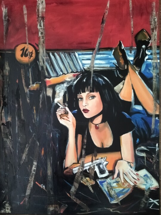 Interprétation Affiche Pulp Fiction, Painting by Martine Banacer