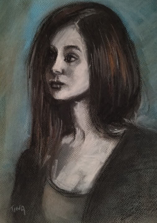 Картина под названием "Emeraude" - Martine Banacer, Подлинное произведение искусства, Пастель
