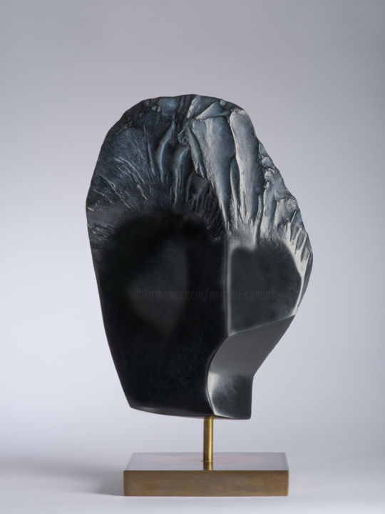 Скульптура под названием "visage d'homme" - Martine Camors, Подлинное произведение искусства, Бронза