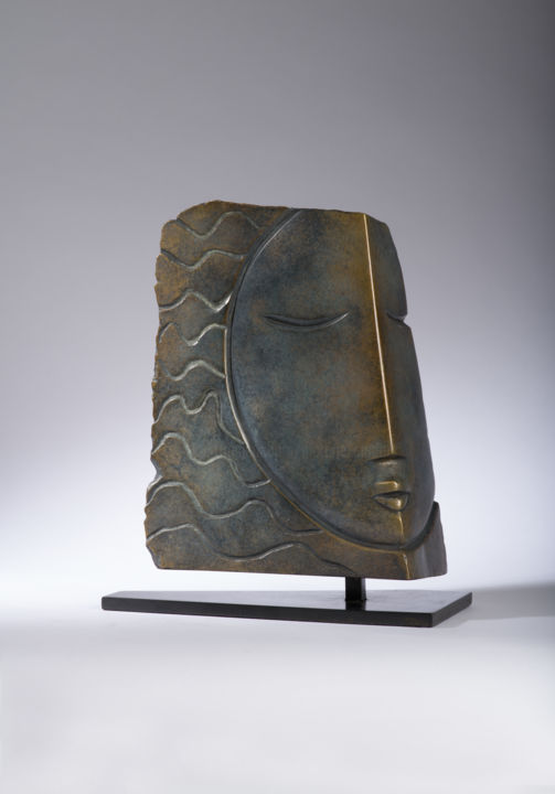 Skulptur mit dem Titel "Visage d'elle" von Martine Camors, Original-Kunstwerk, Bronze