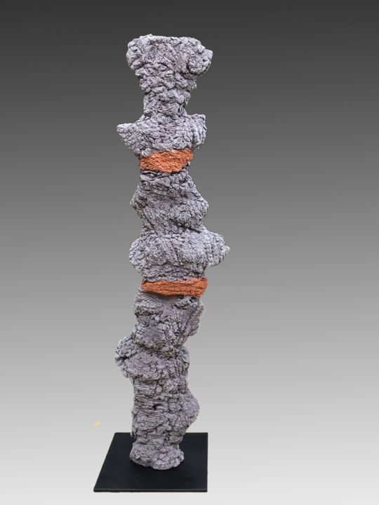 Sculptuur getiteld "Eclosion minérale m…" door Martine Camors, Origineel Kunstwerk, Terra cotta