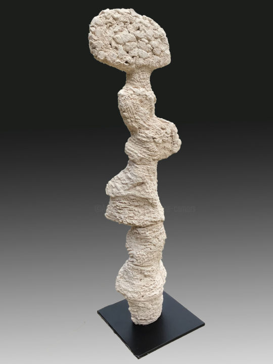 Skulptur mit dem Titel "Eclosion minérale (…" von Martine Camors, Original-Kunstwerk, Terra cotta