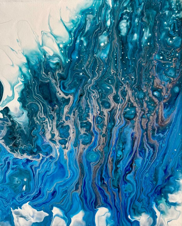 Peinture intitulée "Aqua Della" par Martine Casal Kfoury, Œuvre d'art originale, Acrylique Monté sur Châssis en bois