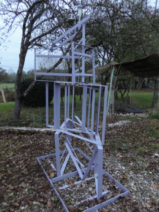 Skulptur mit dem Titel "Voir plus haut la l…" von Martine Daigre, Original-Kunstwerk, Metalle
