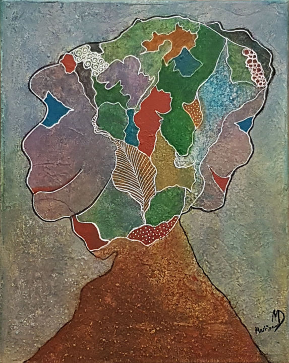 Painting titled "la-magie-des-arbres…" by Martine Durand, Original Artwork