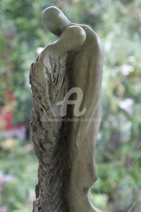 Sculpture intitulée "tendresse" par Martine France Moreau, Œuvre d'art originale, Bronze