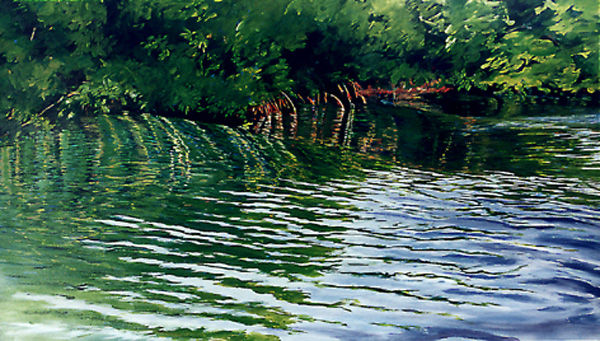 Peinture intitulée "mangrove 1" par Martine Lafont, Œuvre d'art originale, Huile Monté sur Châssis en bois