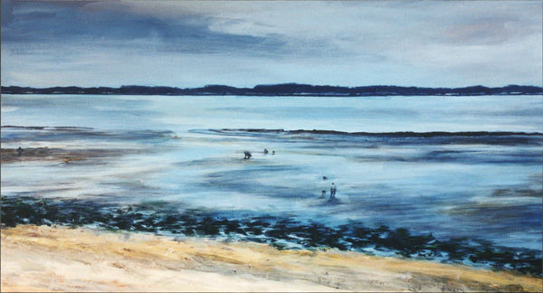 Peinture intitulée "Oléron - marée bass…" par Martine Lafont, Œuvre d'art originale, Huile
