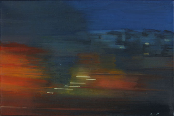Pintura intitulada "Arrivée de nuit : K…" por Martine Lafont, Obras de arte originais, Acrílico