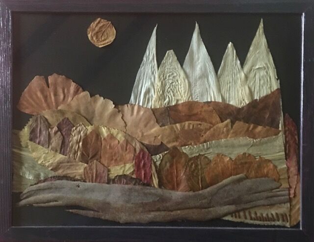 Collages intitulée "montagnes" par Martine Le Scoul, Œuvre d'art originale, Collages