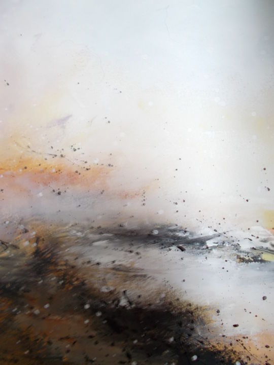 Peinture intitulée "Versant pluies" par Martine Moreau, Œuvre d'art originale, Huile