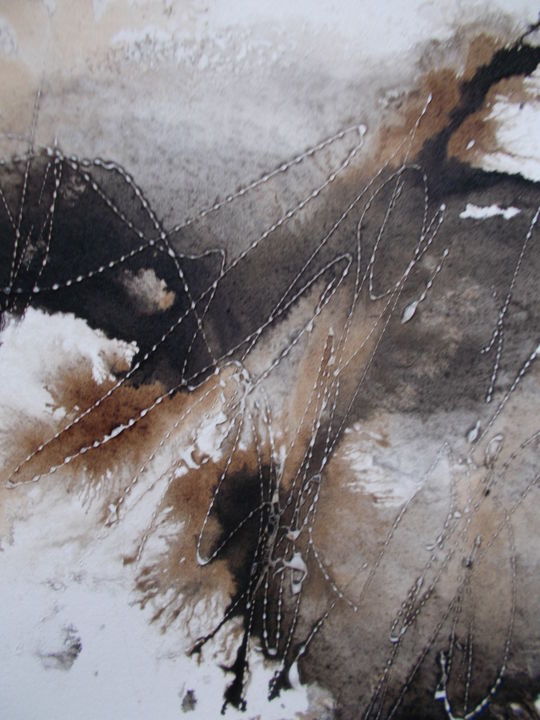 Рисунок под названием "Brou de noix ( N 06…" - Martine Moreau, Подлинное произведение искусства, Чернила