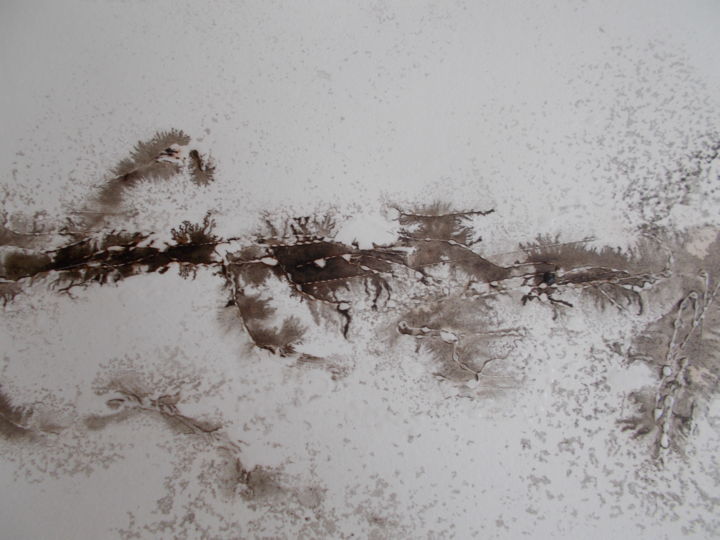 Drawing titled "Encre de chine - N…" by Martine Moreau, Original Artwork, Ink