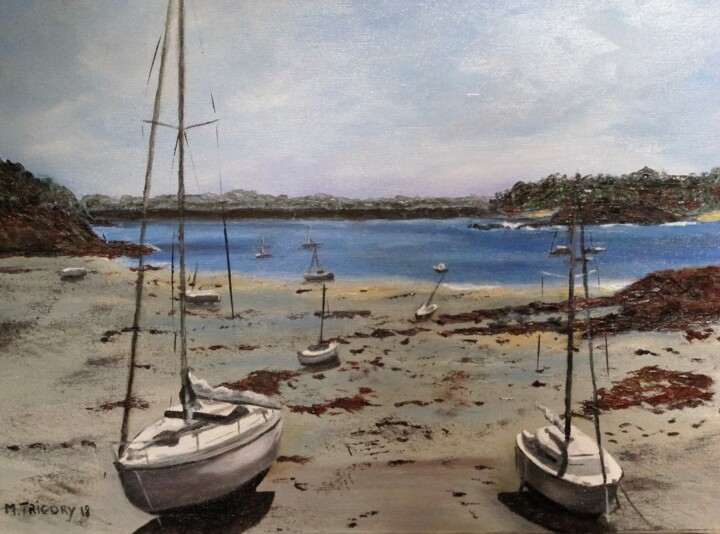 Painting titled "PORT SOLIDOR" by Martine Trigory, Original Artwork, Oil