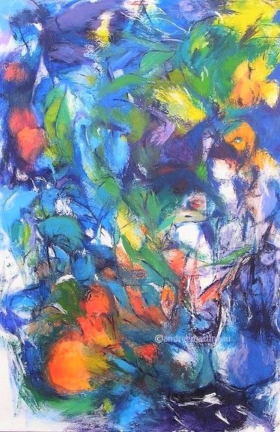 Painting titled "Laissez aller 36x24…" by Andrée Martineau, Original Artwork, Acrylic