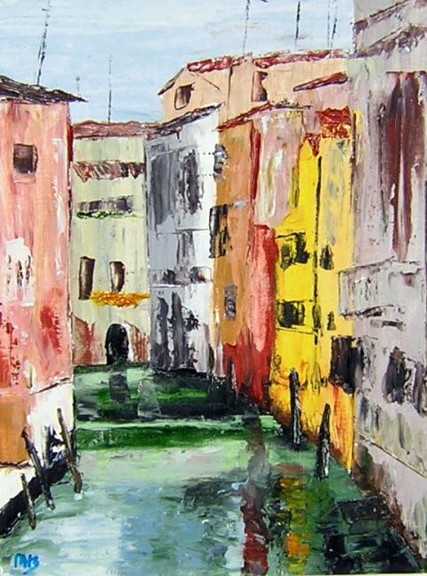 Peinture intitulée "venise 5" par Martine Boucher, Œuvre d'art originale